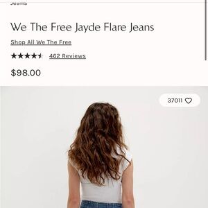 Free people High -Waisted Flare Blue Jeans Worn Once